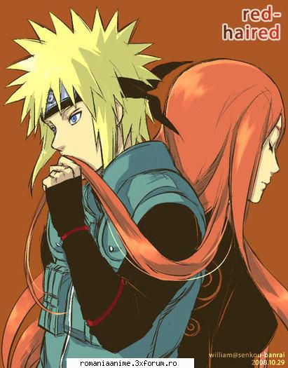 yondaime si kushina, parintii lui naruto! kushina era de mica urata deoarece avea in ea pe vulpea cu